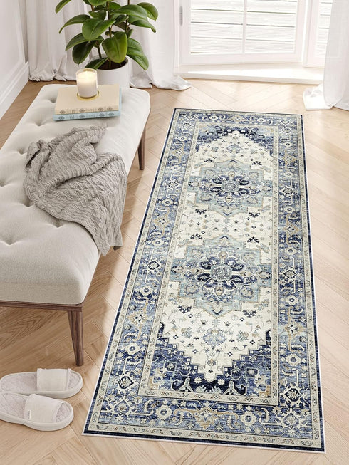 Dripex Tribal Washable Runner Rug-2x5 Non-Slip Non-Shedding Runners for Hallways Stain Resistant