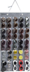 PACMAXI Sunglasses Storage Organizer, Wall Pocket Mounted Eyeglasses Holder, Hanging Eyewear Display (Grey, 25 Slot)