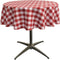 Red and White Checkered Round Tablecloth, 51" - Classic Style, Double-Sided, Stain & Wrinkle Resistant, LA Linen