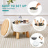 Small Ottoman with Storage, Small Storage Ottoman Round, Sherpa Foot Stool with Legs, Ottomans and Footstools