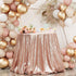 PartyDelight Round Sequin Tablecloth 50 inch Rose Gold for Wedding, Birthday, Bridal, Baby Shower Decorations