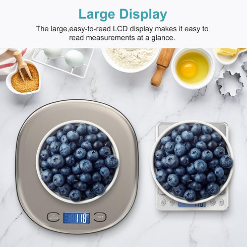 Ultrean Digital Kitchen Food Scale 33lb/15Kg for Cooking and Baking, 1g/0.1oz Precise Graduation, USB Rechargeable