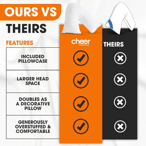Cheer Collection Oversized V-Shaped Pillow for Side Sleepers, L-Shaped Pregnancy Pillow for Neck and Shoulder Support