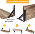YGEOMER Floating Shelves for Wall, Light Carbonized Brown Wall Mounted Wood Shelf for Home Decor, Set of 4