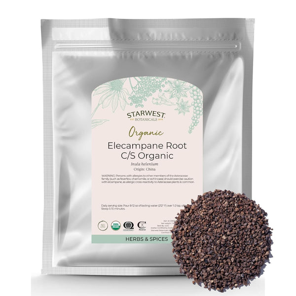 Starwest Botanicals Organic Elecampane Root - Dried Loose Herb for Tea &