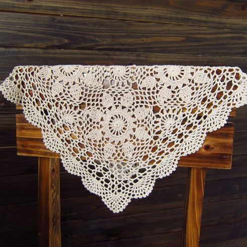 15inch Hsvanyr Handmade Crochet Lace Tablecloth Doilies Placemat Dining Room Mats Nightstand Cover