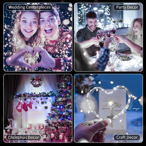 Adamonda 20 Pack Operated,7FT 20 LED Fairy Lights Battery LED Waterproof Mini Twinkle String Lights Battery Powered