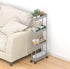 Sooyee 4 Tier Slim Rolling Storage Cart, Mobile Shelving Unit Organizer for Kitchen and Bathroom
