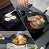 Frying Pan Skillet 8-Inch Flat Griddle Pan, Lightweight Grill Pan with Wooden Handle for Indoor Outdoor Cooking