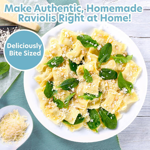 Ravioli Mold with Extra Large 2 1/2 Inch Squares, Makes 10 Italian Raviolis at a Time