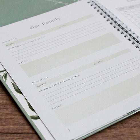 Recipe Book To Write In Your Own Recipes with 6 Custom Dividers - Blank Spiral DIY Personalized Family Cookbook Journal