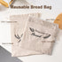 2 Pack 17" 13" Linen Bread Bags for Homemade Bread - Plastic Lined - Reusable Linen Sourdough Bread Storage Bags