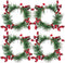 Christmas Candle Rings- 4.3 Inches Candle Wreaths Candle Garland with Artificial Red