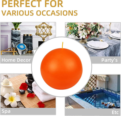 Zest Candle Ball Candles, 2-Piece, 4-Inch, Orange