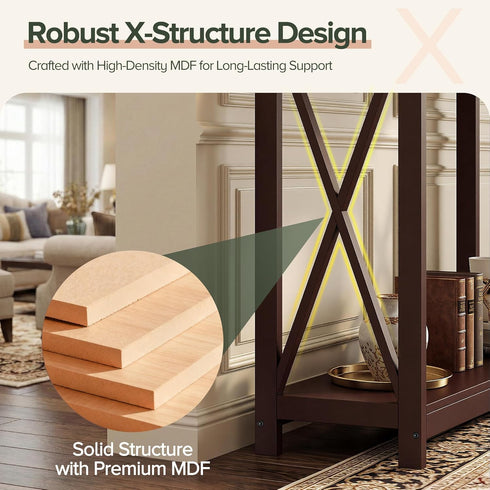 2-Tier ZENY Console Table, Entryway Table, Narrow Sofa Table with Shelves, Entrance Table for Living Room, Hallway