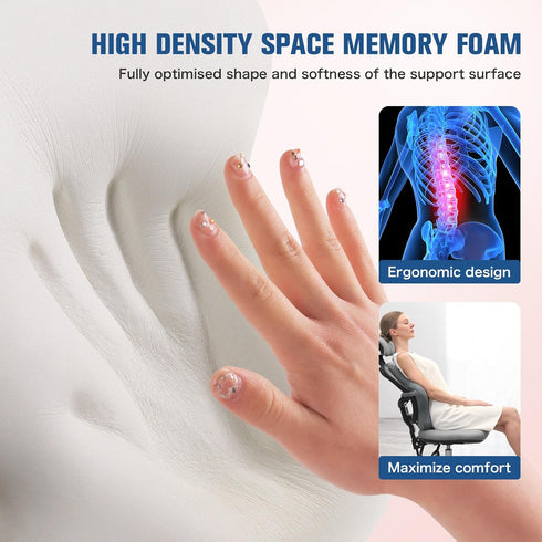 Adjustable Lumbar Support Pillow for Office Chair, Memory Foam Back Cushion for Chair/Car/Sofa/Plane (Darkgray)
