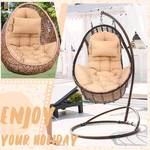 2.58 Hammock Patio(Beige,1 Tudomro Egg Chair Cushion Filling kg Replacement Rocking Wicker Chair Cushions High Back