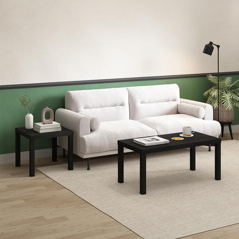 1-Pack, Furinno Classic Homey Square Parsons Side End Table, Black