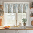 jinchan Linen Floral Valance Double Layer Kitchen Window Curtain Blue Flower on Beige Valance for Living Room Cafe Farmhouse Room Darkening Rustic Country Curtain 16 Inch Rod Pocket 1 Panel