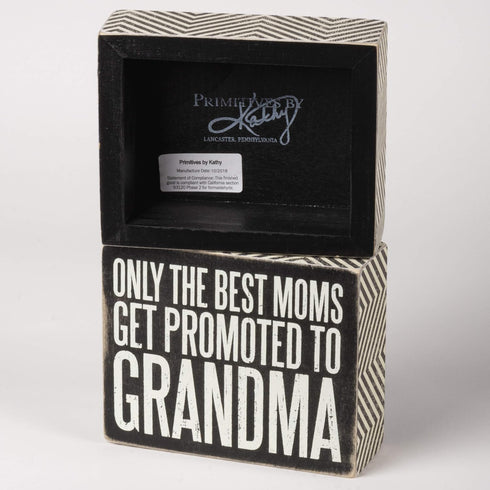 Primitives by Kathy Chevron Trimmed Box Sign, 5" x 4", Black