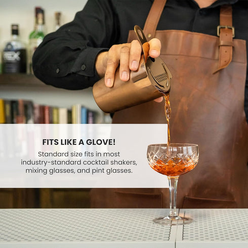 A Bar Above Gold Hawthorne Cocktail Strainer, Stainless Steel Drink Strainer with High-Density Spring, Mirrored Finish