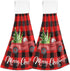 Boccsty Christmas Tree Truck Fingertip Bath Towels, 2 Pcs Red Black Plaid Tartan Kitchen Hand Towels