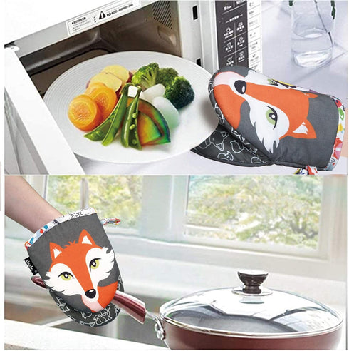 Mitts,2pk 2) Alselo Mini Oven - Silicone Little Kitchen Gloves, Heat Resistant with Non-Slip Grip and Soft Quilted