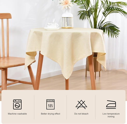 36x36 Inch Wolkemer Square Tablecloth Rustic Textured Polyester Tablecloths Washable Farmhouse Table Cover