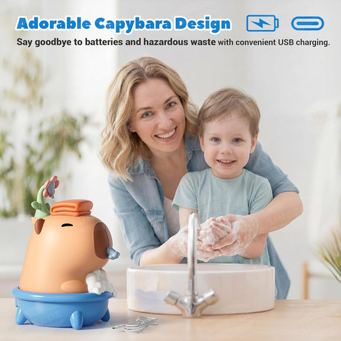 IP7 9.5oz/280ml, UNEEDE Capybara Hand Soap Dispenser, Automatic Touchless Foaming with Advanced Sensor, Waterproof