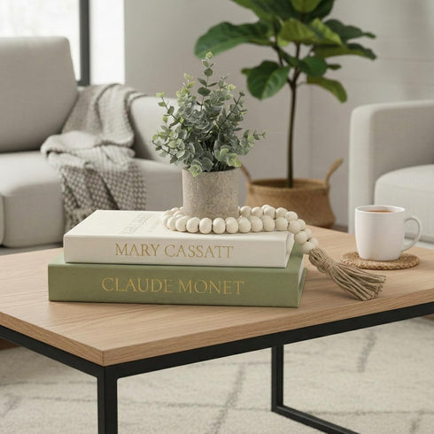 Set 2: 10.67in Premium Linen Faux Book Box of Aesthetic Book Safe with Hidden Storage for Living Room Console Table