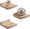 Z metnal Mini Floating Shelves, Small Natural Wooden Display Wall Shelf for