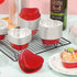 Heart Shaped Cake Pans for Baking, BLVRYVIO 50 Sets Aluminum Cupcake Cups with Lids, Red
