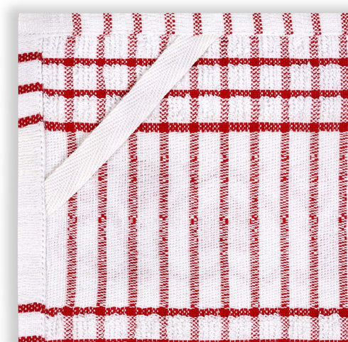 Set 4 Cackleberry Home Bubbly Hearts Windowpane Check Cotton Terrycloth Kitchen Towels