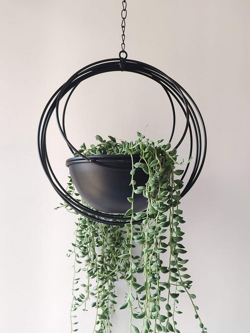YISSEN RISEON Boho Metal Plant Hanger,Metal Geometric Hanging Planter, Modern Planter, Mid Century