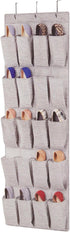 Whitmor Over The Door Shoe Organizer, 20 Section, Space-Dyed Grey