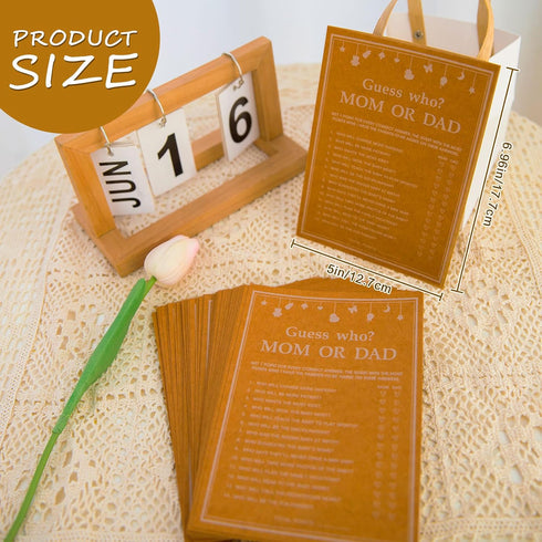 Gifghzi 60 Mommy Baby Shower Games for Girl or Boy, pcs or Daddy Guess Who Game, Kraft Paper