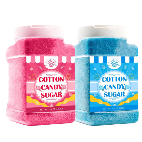 Under the Sun Products Cotton Candy Floss Sugar Package of 2ct-(Pink Vanilla and Blue Raspberry)-3lb Each