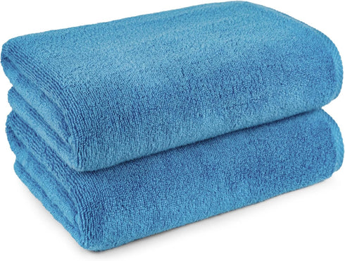 2-Piece 100% 54" 30", Amazon Basics Quick-Dry Oversize Bath Towel, Cotton, x Lake Blue