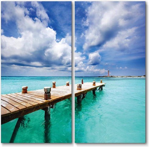 Dock Canvas Wall Art Decor - 2 Piece Set, Decorative Multi Panel