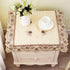 22" LeLehome Square Classic EmbroideredTablecloth, Vintage Brown Flower Beige Small Table Cloth Bedside Nightstand Tea