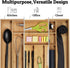 Dynamic Gear Premium Bamboo Silverware Organizer - Adjustable Kitchen Drawer Tray (6-8 slots)