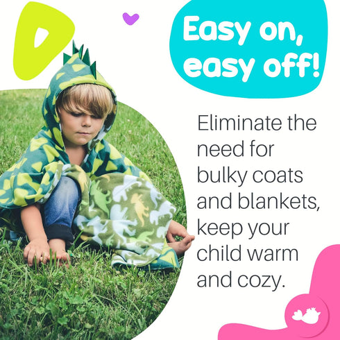 Cozy Birdy Boutique Car Seat Poncho for Kids Safe to Use Over Seat Belts Reversible Warm and Blanket Easy on Easy Off