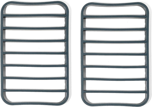 The Silicone Kitchen Silicone Roasting Rack Pan, Dishwasher Safe, BPA Free, Non-Toxic, 7 in by 10.75 in, Navy, 2 Pack