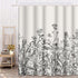 Emvency Shower Curtain Floral Border Herbs and Wild Flowers Vintage Engraving Light Grey Background, 72 x 72 Inches Set