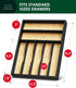 ROYAL CRAFT WOOD Luxury Bamboo Utensil Rack, Kitchen Drawer Organizer with Grooved Dividers for Flatware, 7 Slot