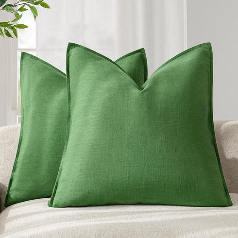 Foindtower Pack of 2, Decorative Linen Soild Throw Pillow Covers Soft Accent