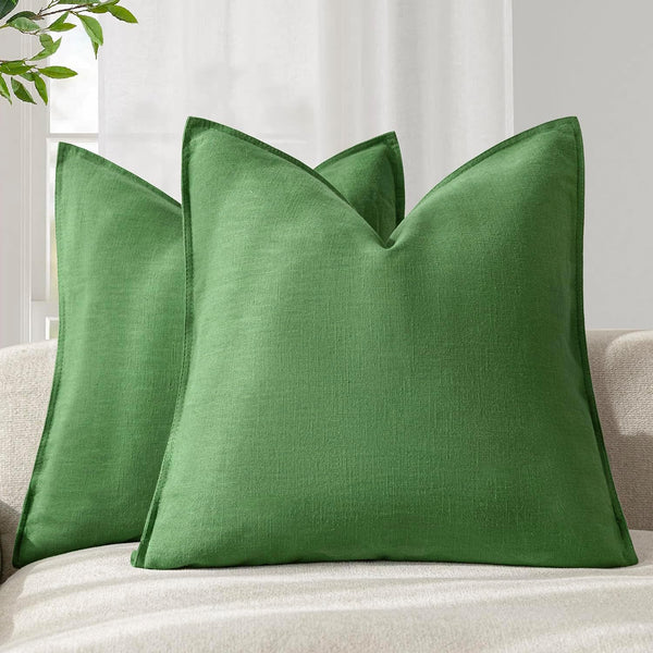 Foindtower Pack of 2, Decorative Linen Soild Throw Pillow Covers Soft Accent