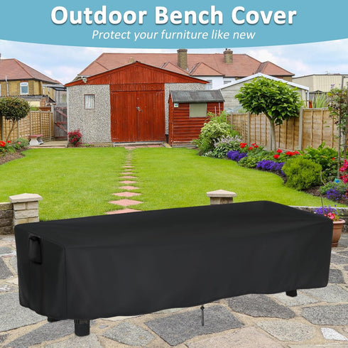 63" 15" 18" Kingling Outdoor Bench Cover Rectangle, Wood Bench Cover Waterproof Patio Bench Covers for Outdoor