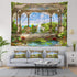 Shrahala Beautiful Tapestry, Waterfall Nature Scenery Landscape Wall Hanging (51.2 x 59.1 Inches, Green)