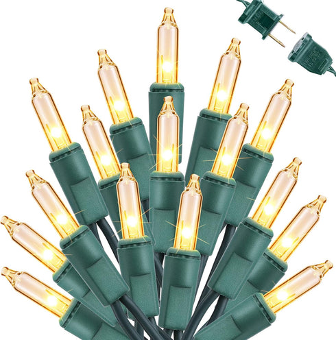 Toodour Clear Christmas Lights, 12.5ft 50 Count Incandescent Indoor Outdoor String Lights,
